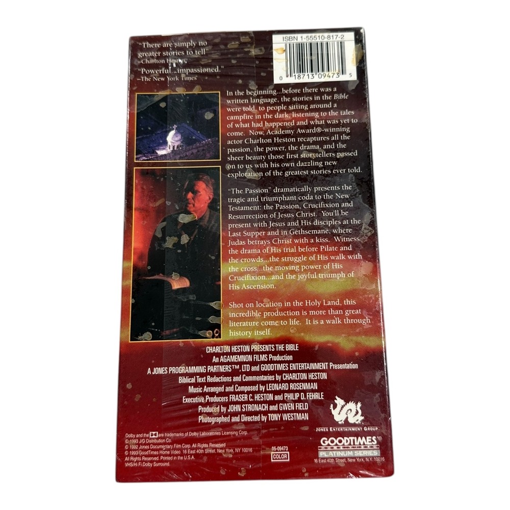 Charlton Heston The Bible Passion VHS Movie 1995 A&E Goodtimes Entertainment - Picture 3 of 3